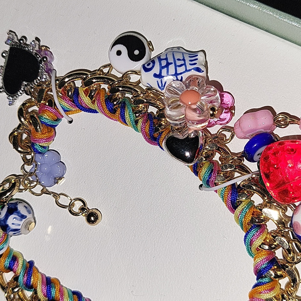 Atterri Multicolor Ceramic & Cubic Zirconia Bracelet Bnib ti - Picture 3 of 5